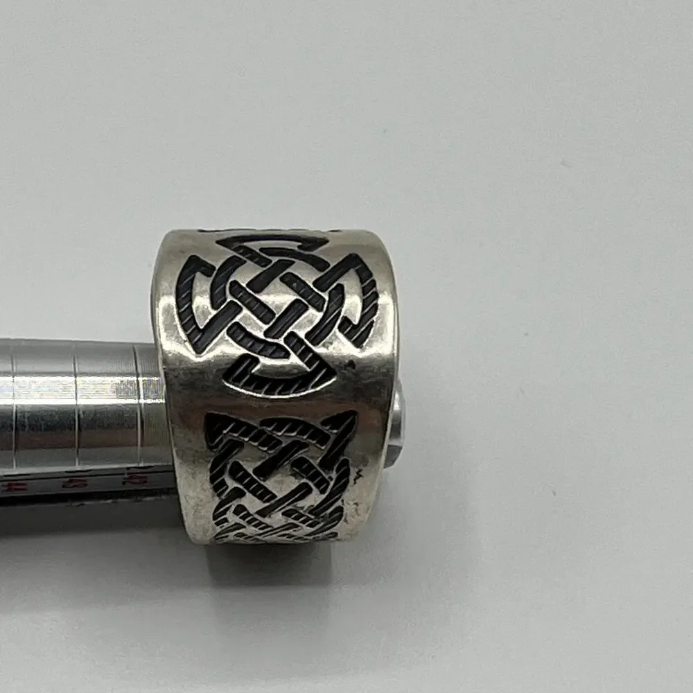 STERLING SILVER Oxidized CELTIC KNOT BAND RING Men’s SIZE 11.5 925 Vintage Rare